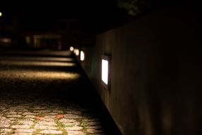 Lights on a street at night