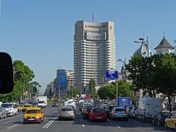 cars on the road in bucharest