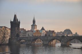 old stone bridge in Prague