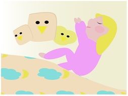 Clip art of the sleeping baby