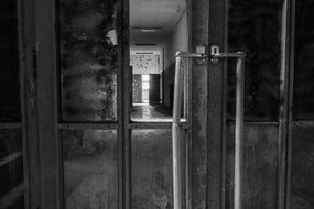 glass doors in an old building