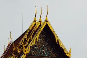 Golden temple roof with the beautiful details