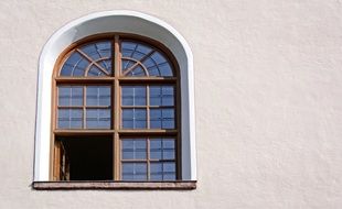 rustic arched window