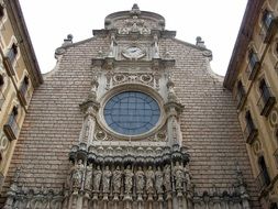 round window on the facade of an old building