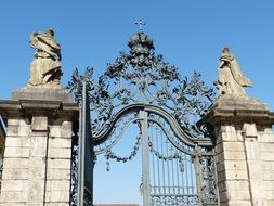 hammered gates of castle in Wuerzburg