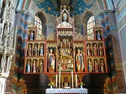 gilded altar in the church