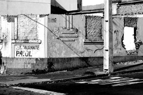 black and white photo of an old street
