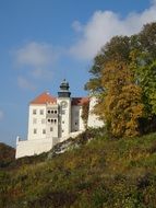 remote view of a castle on a hill in poland