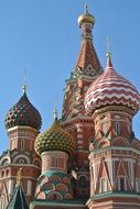 Cathedral on the square in Moscow on a sunny day