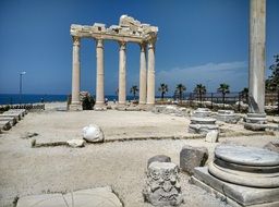 temple ruins with columns in turkey