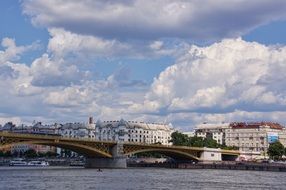 distant view of Margaret bridge, hungary, Budapest