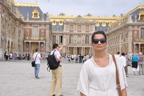 Woman on the square in Versailles France