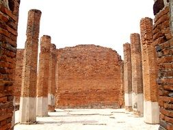 brick building with columns in thailand