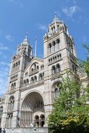 Museum of natural history in London on a sunny day