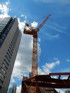 high crane near the building