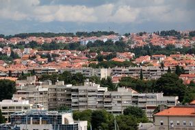 roof view of city at summer day, Croatia, Zadar