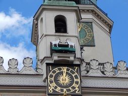 city clock in PoznaÅ, Poland