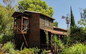 rustic Wooden building in park, cyprus, xylotymbou