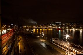 night paris in the light of lanterns