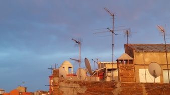 roofs in Barcelona, Spain