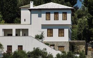 house with white walls in greece