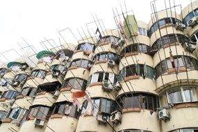 modern facade with balconies