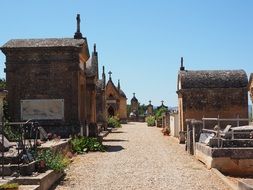 huge cemetery graves