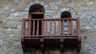 balcony near the window in the monastery