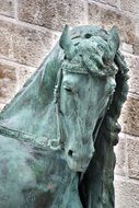 Bronze statue of horse in Budapest in Hungary