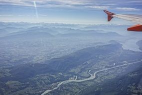 Easyjet in the sky view of Switzerland