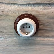 rustic plug on wall