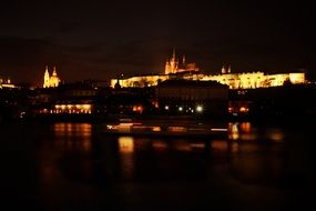 landscape of Urban cathedral at night in Czech Republic