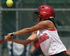 girl softball batter