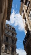 buildings on the narrow street of the old city