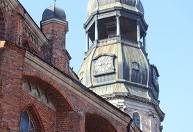 Latvia Riga building with a clock