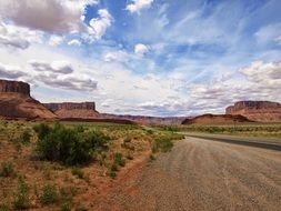 landscape of long road in desert