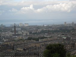 panoramic view of edinburgh in the haze