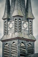 church steeple with clock