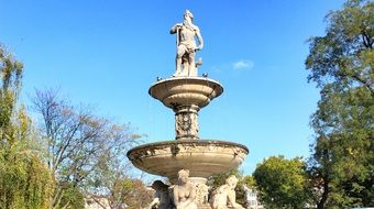 sculpture on the fountain in Europe