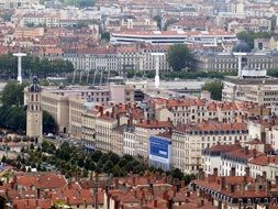 aerial view of old town of Lyon