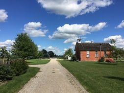 brick house in the countryside