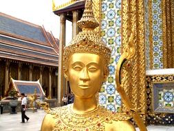 golden buddha statue near the temple in bangkok