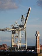 crane in the port city in hamburg