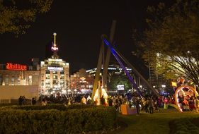 city promenade in baltimore at night