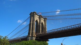 brooklyn bridge over river in new york