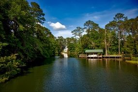 fisherman's house on the lake in Alabama