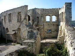 ruins of an old castle in the city of Kazimierz Dolny