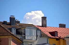 Cloud and roofs