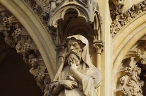 sculpture on the facade of the cathedral in Metz, France