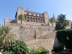 royal palace on the cliff in Mallorca